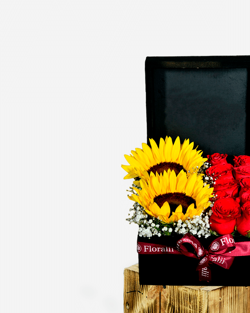 Caja con tapa de Rosas y Girasoles 2