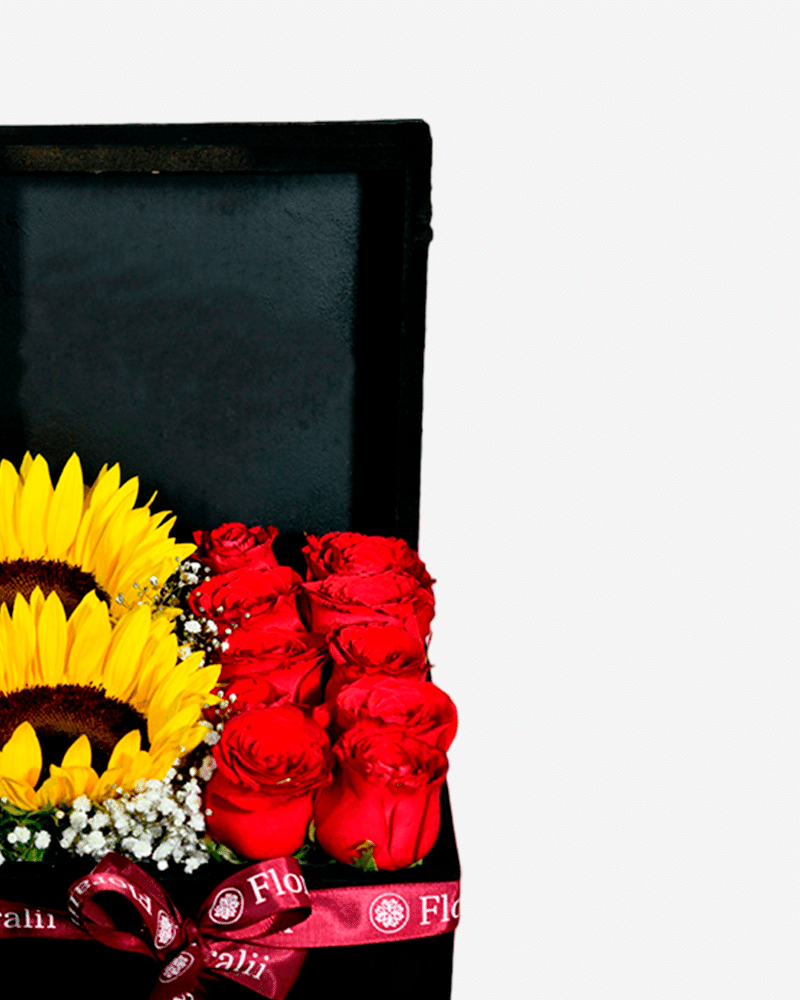 Caja con tapa de Rosas y Girasoles 3